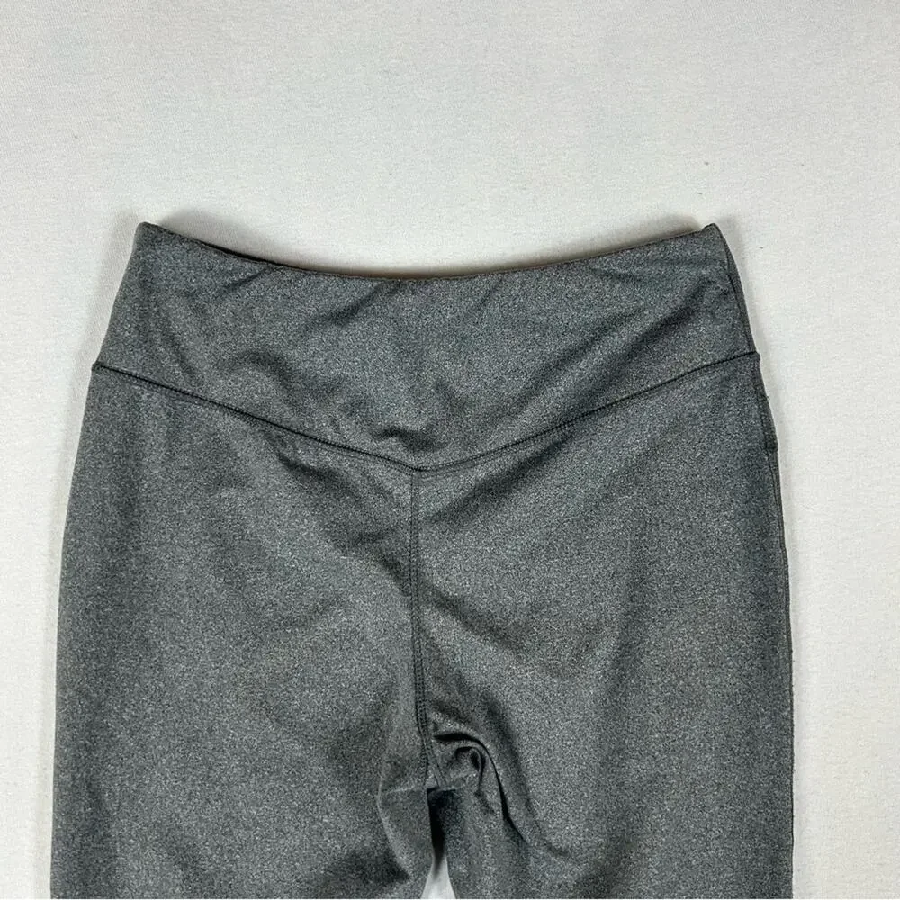 Eddie Bauer Gray Capri Crop Leggings Womens M Medium Key Pocket Mid Rise Pull On